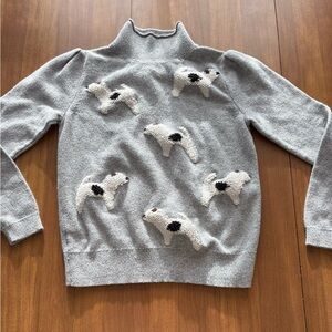 SOLD Gray Sweater with Dog Pattern